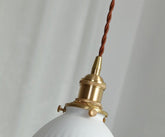 Ceramic Ribbed Pendant LED Light in Japanese Short Cylinder Shape - Bulb Included