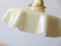 Opaline Glass Pendant LED Light with Handkerchief Lampshade in Pastel Colours - Bulb Included