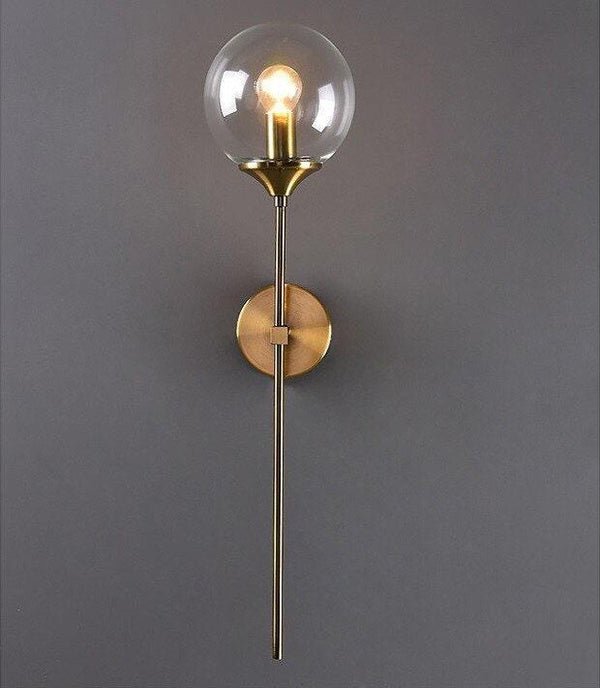 Shiny LED Globe Wall Light in Industrial Loft Style - Upright