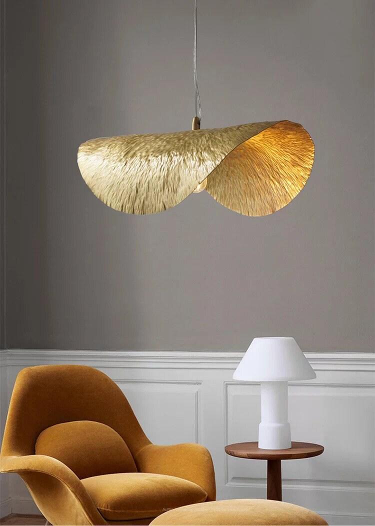 Golden Banana Leaf LED Chandelier in Art Deco Style - Bulb Included