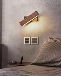 Nordic Ash Wood Rotatable Bedside LED Wall Lamp