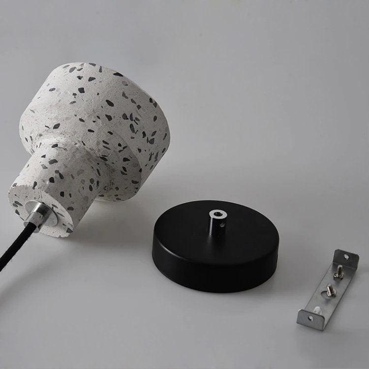 Petite Cement Pendant LED Light in Scandinavian Style - Bulb Included