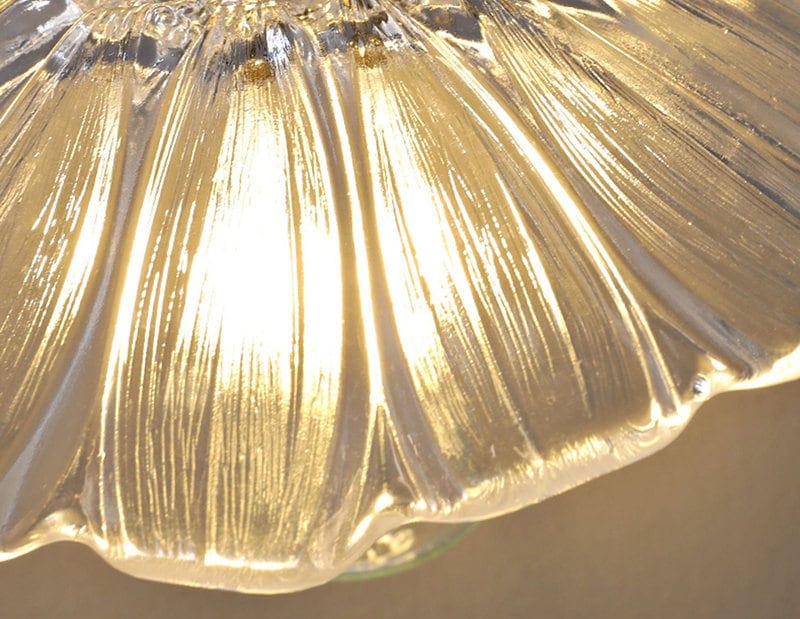 Large Glass Sunflower Pendant LED Light in Vintage Style - Bulb Included