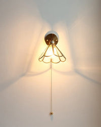 Glass Flower Wall Light in Vintage Style - Bulb Included