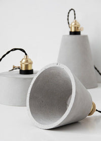 Handmade Artisanal Cement Pendant LED Light in Nordic Style - Bulb Included