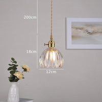 Petite Glass Flower Pendant LED Light in Vintage Style - Bulb Included