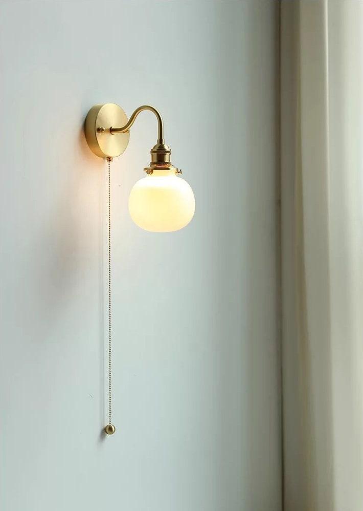 Blue Glass Ball Wall Light in Vintage Style