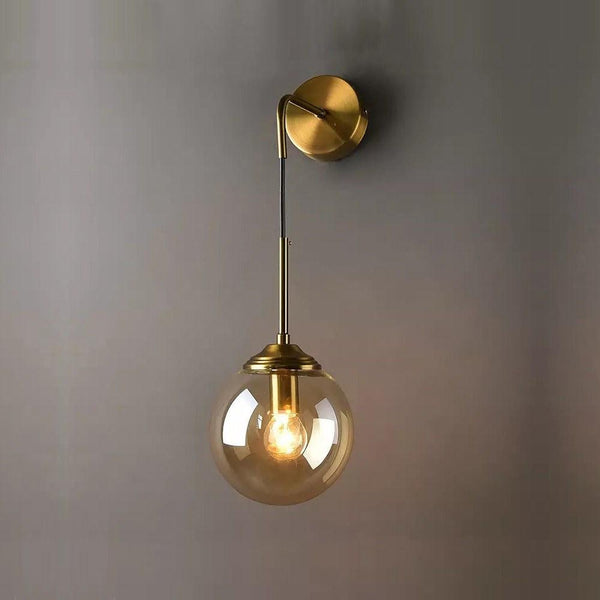 Shiny LED Globe Wall Light in Industrial Loft Style - Dangling