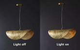 Golden Banana Leaf LED Chandelier in Art Deco Style - Bulb Included
