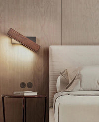 Nordic Ash Wood Rotatable Bedside LED Wall Lamp