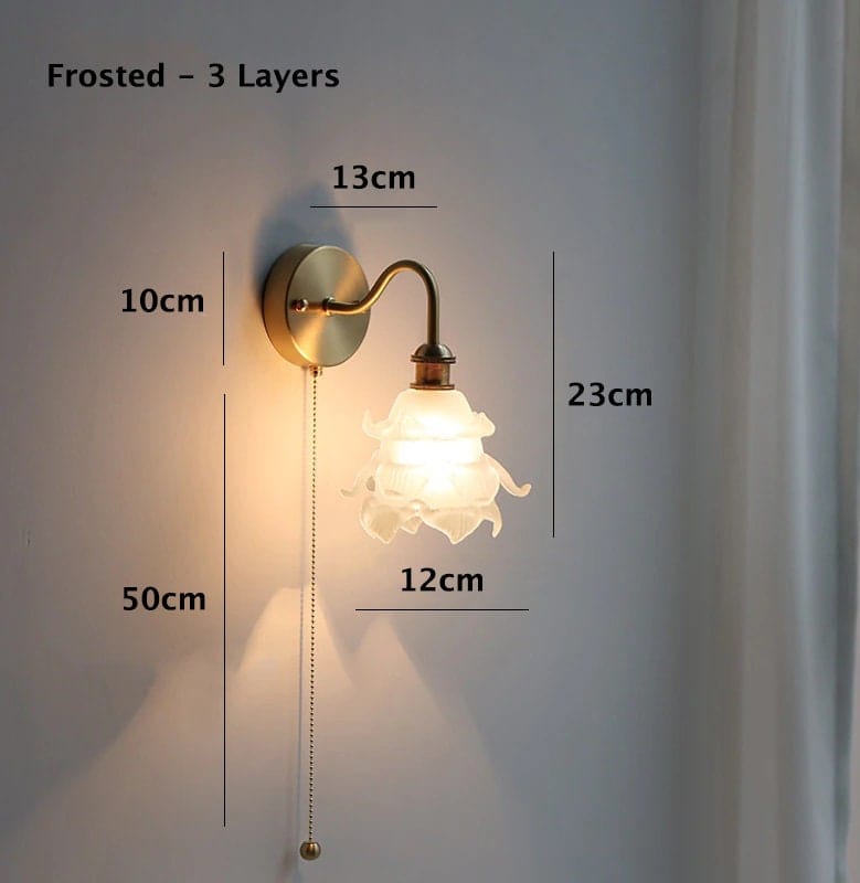 Layered Glass Flower Wall Light in Vintage Style - Bulb Included