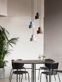 Petite Cement Pendant LED Light in Scandinavian Style - Bulb Included