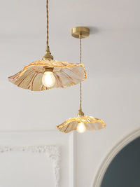 Large Glass Sunflower Pendant LED Light in Vintage Style - Bulb Included