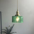 Glass Zigzag Cylinder Pendant LED Light in Vintage Style - Bulb Included