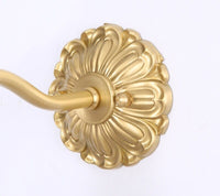 Frosted Layered Glass Flower Wall Light with Brushed Brass Carved Flower Lamp Fixture - Bulb Included