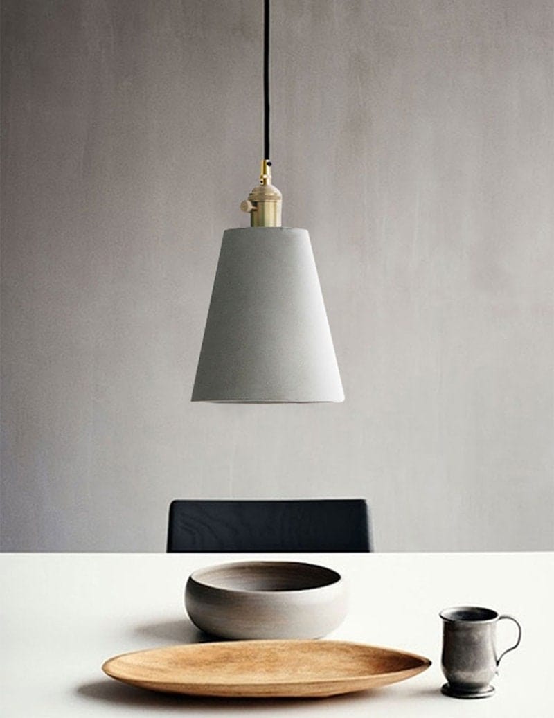 Handmade Artisanal Cement Pendant LED Light in Nordic Style - Bulb Included