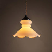 Doll-shaped Opaline Glass Pendant LED Light in French Vintage Style - Bulb Included