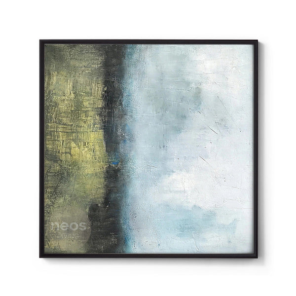 Yellow / Black / Blue Abstract Painting / Wall Art - NE0064