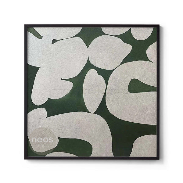 Green / White Abstract Geometric Painting / Wall Art - NE0066