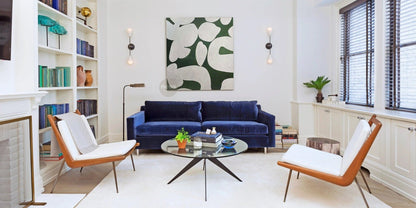 Green / White Abstract Geometric Painting / Wall Art - NE0066